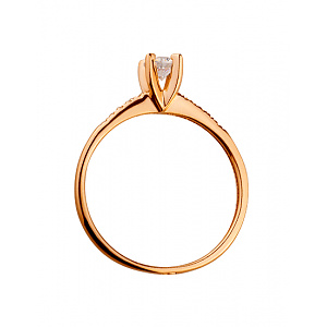 Золота каблучка з цирконієм куб. (01-19043204) фотографія