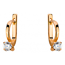 Золоті сережки з цирконієм куб. (01-19113104)