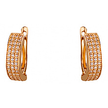 Золоті сережки з цирконієм куб. (01-19189404)