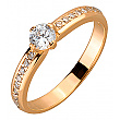 Золотое кольцо с цирконием куб. 01-19258304 фотография 1