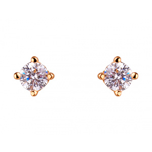 Золотые серьги с цирконием куб. (01-200055204) фотография