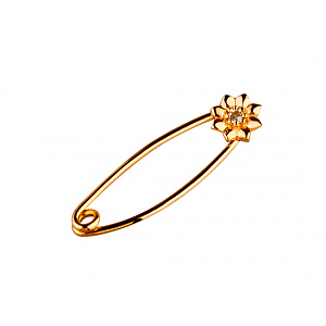 Золота шпилька з цирконієм куб. (01-200182704) фотографія