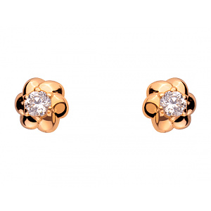 Золоті сережки з цирконієм куб. (01-200331604) фотографія