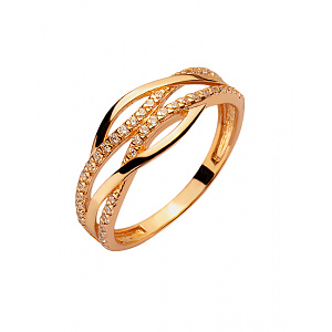 Золота каблучка з цирконієм куб. (01-200369504) фотографія