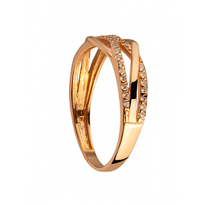 Золота каблучка з цирконієм куб. (01-200369504) фотографія