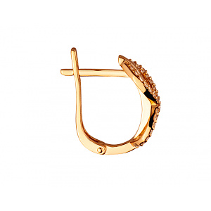 Золотые серьги с цирконием куб. (01-200382804) фотография