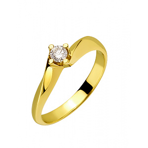 Золотое  кольцо с бриллиантом (01-200422704) фотография