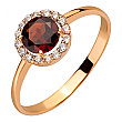Золотое кольцо с гранатом  и  цирконием куб. 01-200426904 фотография 1