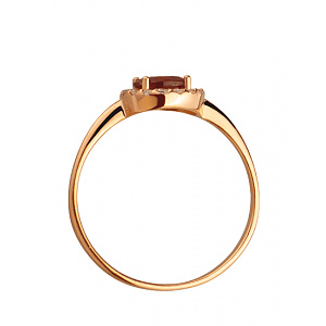 Золотое кольцо с гранатом  и  цирконием куб. (01-200426904) фотография