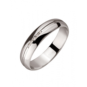 Золота обручка з діамантами (01-200449104) фотографія