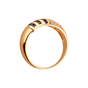 Золота каблучка з діамантами  та  корундами (01-200563504) картинка Золота каблучка з діамантами  та  корундами (01-200563504) фотографія