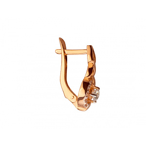 Золоті сережки з цирконієм куб. (01-200569604) фотографія