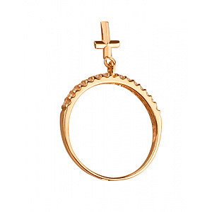 Золота каблучка з фіанітом (цирконієм куб.) (01-200627504) фотографія