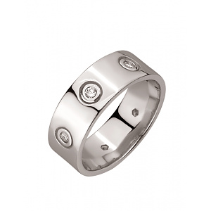 Золота обручка з діамантами (01-200740204) фотографія