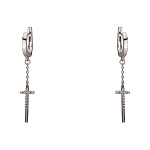 Золоті сережки з фіанітом (цирконієм куб.) (01-200819304) фотографія