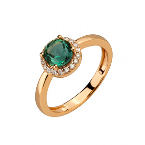 Золотое кольцо с фианитом (цирконием куб.) (01-200819404) фотография