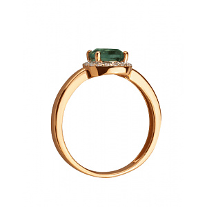 Золотое кольцо с фианитом (цирконием куб.) (01-200819404) фотография