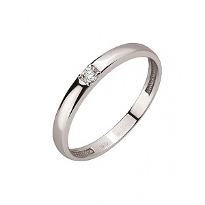 Золотое обручальное кольцо  с бриллиантом (01-200838304) фотография