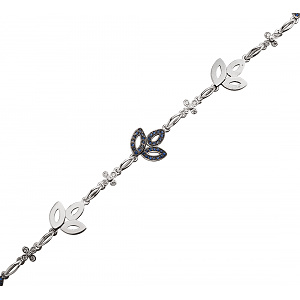 Золотой браслет с бриллиантами  и  сапфирами (11б-027) фотография