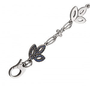 Золотой браслет с бриллиантами  и  сапфирами (11б-027) фотография