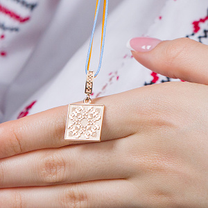 Золотой кулон «Кохання» (1б_п-242) фотография