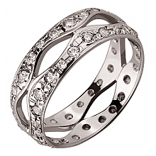 Золотое кольцо с цирконием куб. (01-19131705)