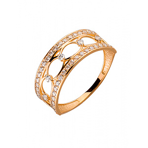 Золота каблучка з цирконієм куб. (01-19306005) фотографія