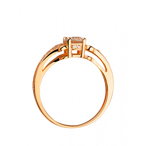 Золота каблучка з цирконієм куб. (01-200020605) фотографія