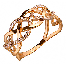 Золота каблучка з фіанітом (цирконієм куб.) (01-200087405)