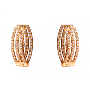 Золотые серьги с цирконием куб. (01-200104605) фотография