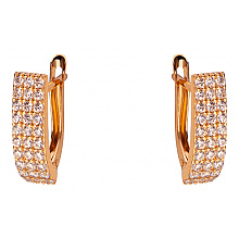 Золотые серьги с цирконием куб. (01-200230605)