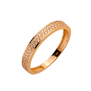 Золотое кольцо с цирконием куб. (01-200346905) фотография