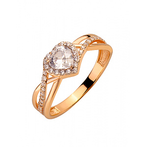 Золотое кольцо с цирконием куб. (01-200355505) фотография