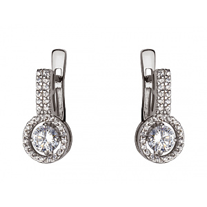 Золоті сережки з цирконієм куб. (01-200413905) фотографія