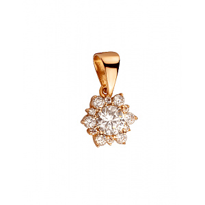 Золотий кулон з цирконієм куб. (01-200465905) фотографія