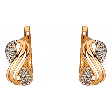 Золотые серьги с цирконием куб. (01-200581705)