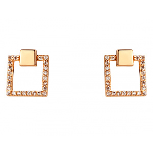 Золоті сережки з цирконієм куб. (01-200603005) фотографія