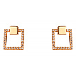 Золоті сережки з цирконієм куб. 01-200603005 фотографія 1