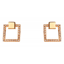 Золоті сережки з цирконієм куб. (01-200603005)