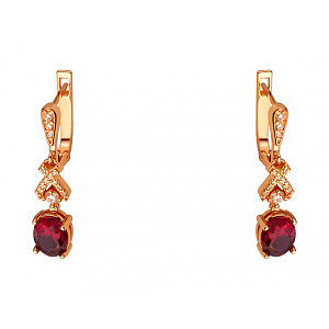 Золоті сережки з фіанітом (цирконієм куб.) (01-200608605) фотографія