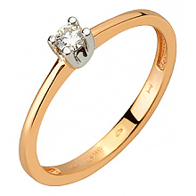 Золотое кольцо с бриллиантом (01-200740205)