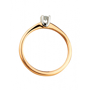 Золотое кольцо с бриллиантом (01-200740205) фотография