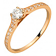 Золотое кольцо с фианитом (цирконием куб.) 01-200761605 фотография 1