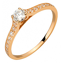 Золотое кольцо с фианитом (цирконием куб.) (01-200761605)