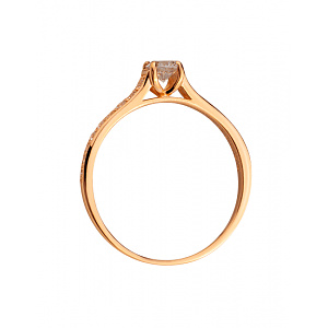 Золотое кольцо с фианитом (цирконием куб.) (01-200761605) фотография