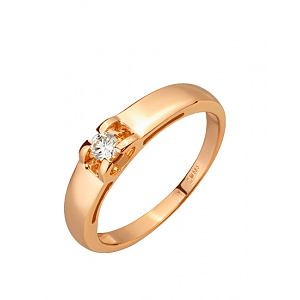 Золота каблучка з діамантом (01-200769705) фотографія