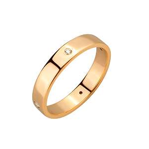 Золотое обручальное кольцо  с бриллиантами (01-200838305) фотография