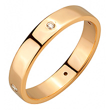 Золотое обручальное кольцо  с бриллиантами (01-200838305)