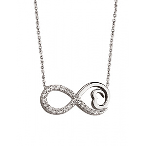 Золотое колье с фианитом (цирконием куб.) (01-200838405) фотография