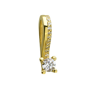 Золотий кулон з камінням Swarovski (3б_п-183) фотографія